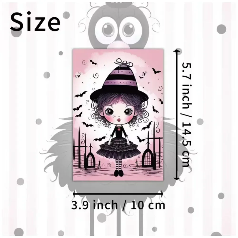 NWT 20pc Pink Pastel Goth Halloween Junk Journal Ephemera Scrapbook Craft Cards
